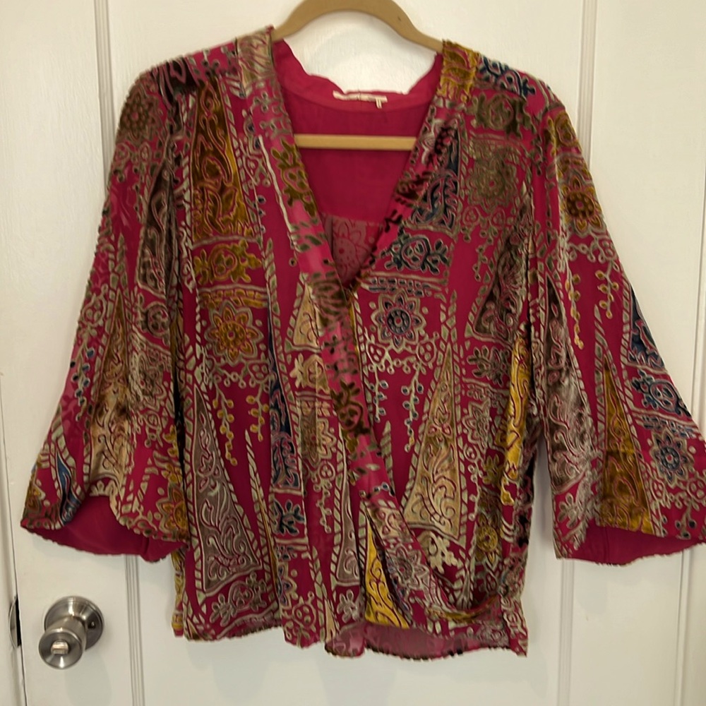Anthropologie Multi Color Silk Blouse